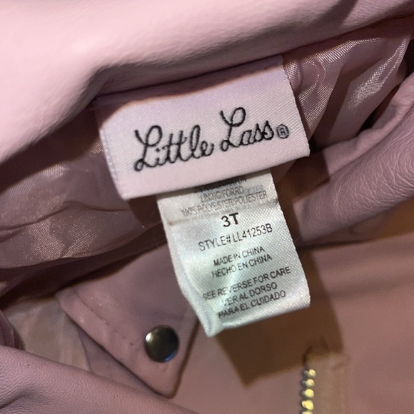 Little Lass Pleather Pink jacket 3T nwot - Picture 2 of 2